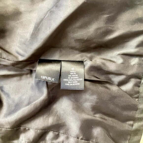 Black Vegan Leather Ethyl Vest, Ruffled Collar, Size M - Picture 9 of 14